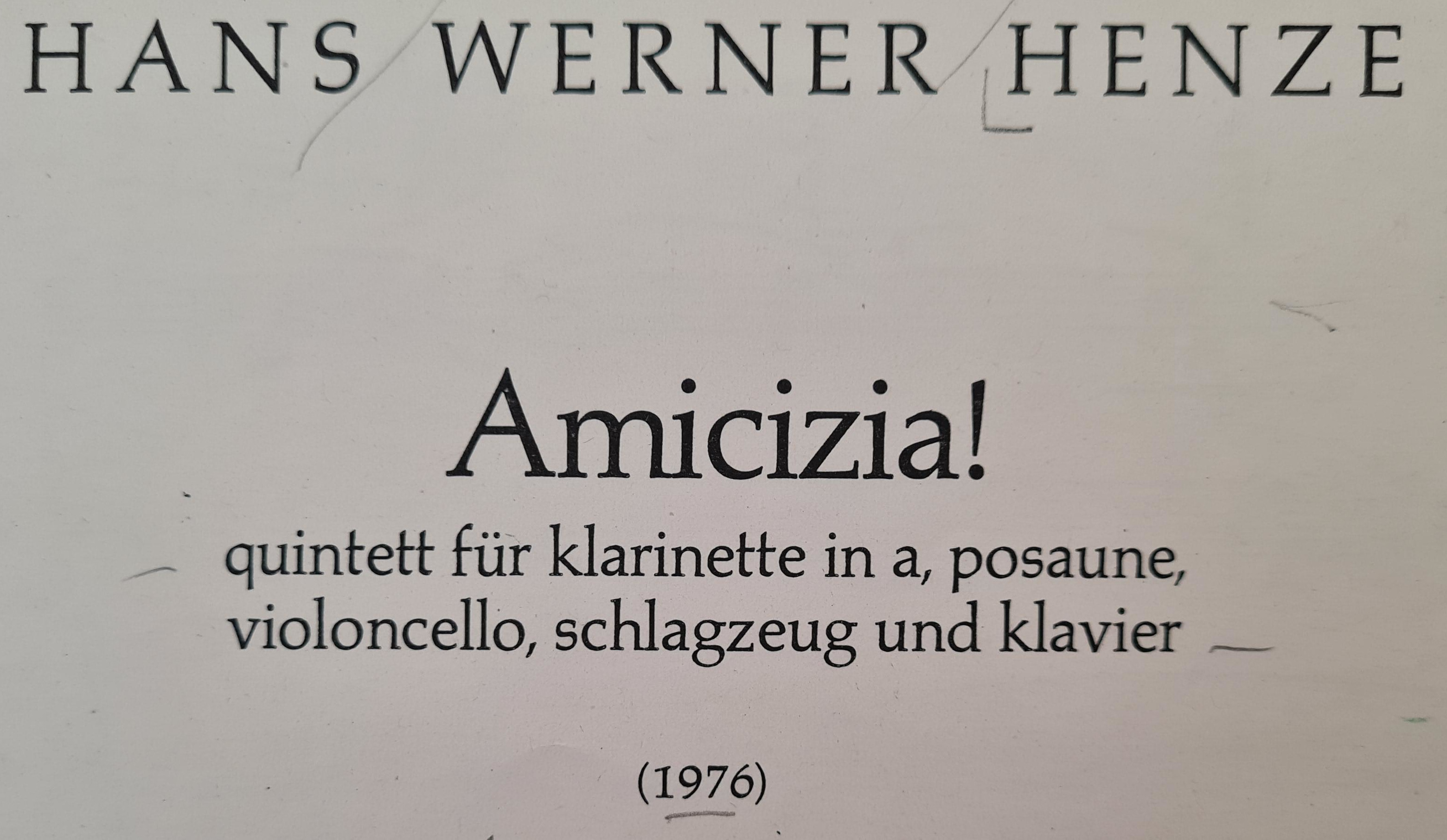 title page of Amicizia!